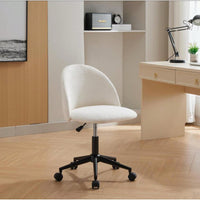 Stylish Velvet Office Chair With Adjustable Height And Ergonomic U-Shaped Design