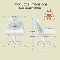 Stylish Velvet Office Chair With Adjustable Height And Ergonomic U-Shaped Design