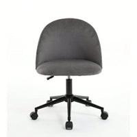 Stylish Velvet Office Chair With Adjustable Height And Ergonomic U-Shaped Design