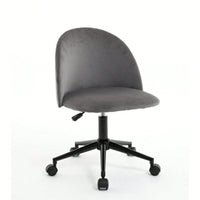 Stylish Velvet Office Chair With Adjustable Height And Ergonomic U-Shaped Design