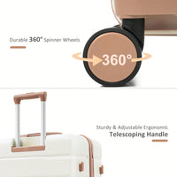 Luggage Sets 4 Piece - ABS Durable Suitcase With Travel Bag