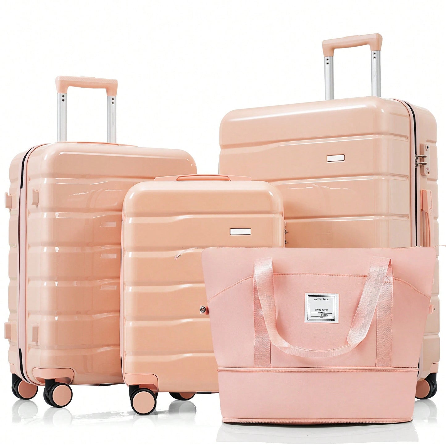 Luggage Sets 4 Piece - ABS Durable Suitcase With Travel Bag