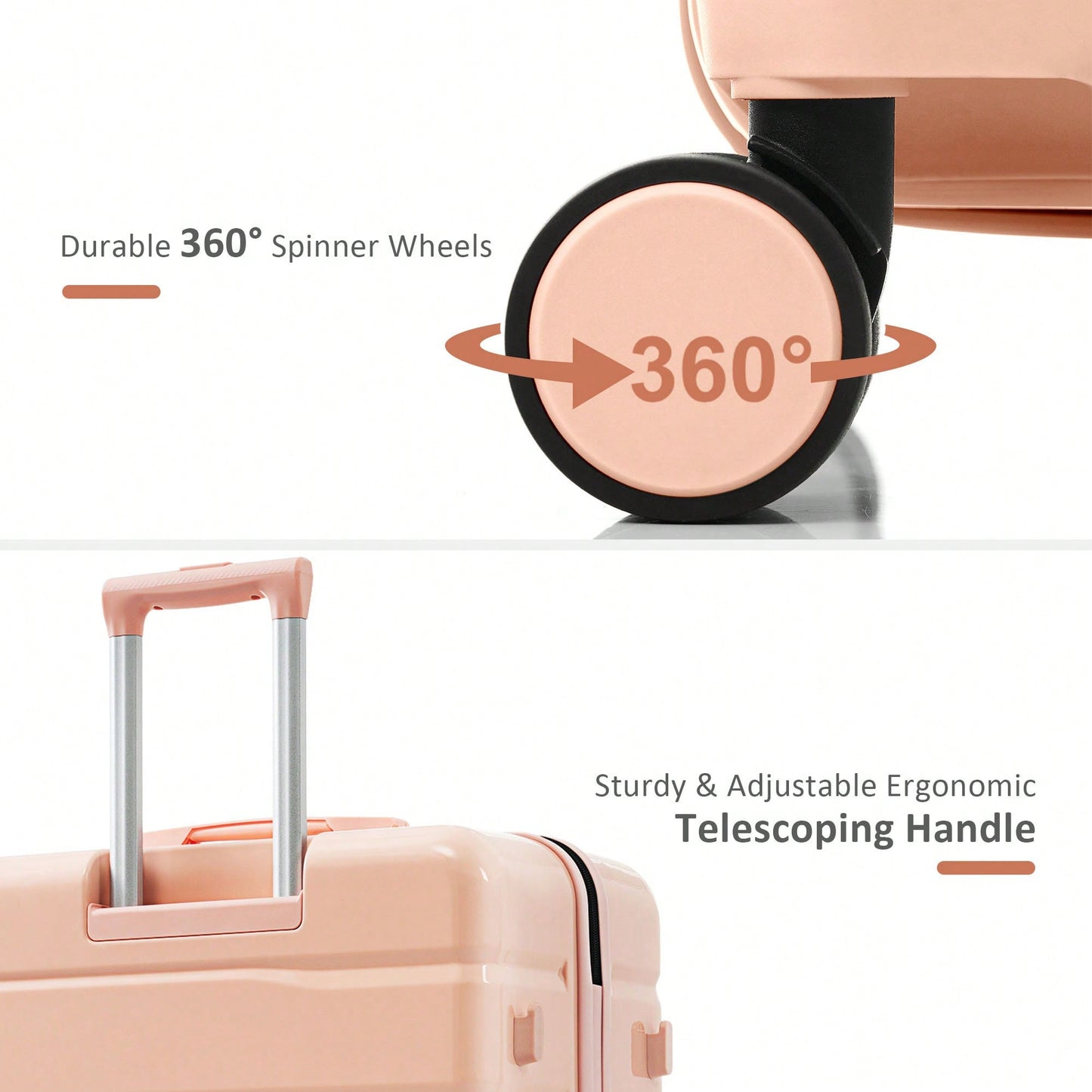 Luggage Sets 4 Piece - ABS Durable Suitcase With Travel Bag