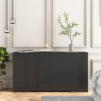 Modern Kitchen Buffet Storage Cabinet With Adjustable Shelves, Large Coffee Bar And Ample Drawer Space For Organized Storage