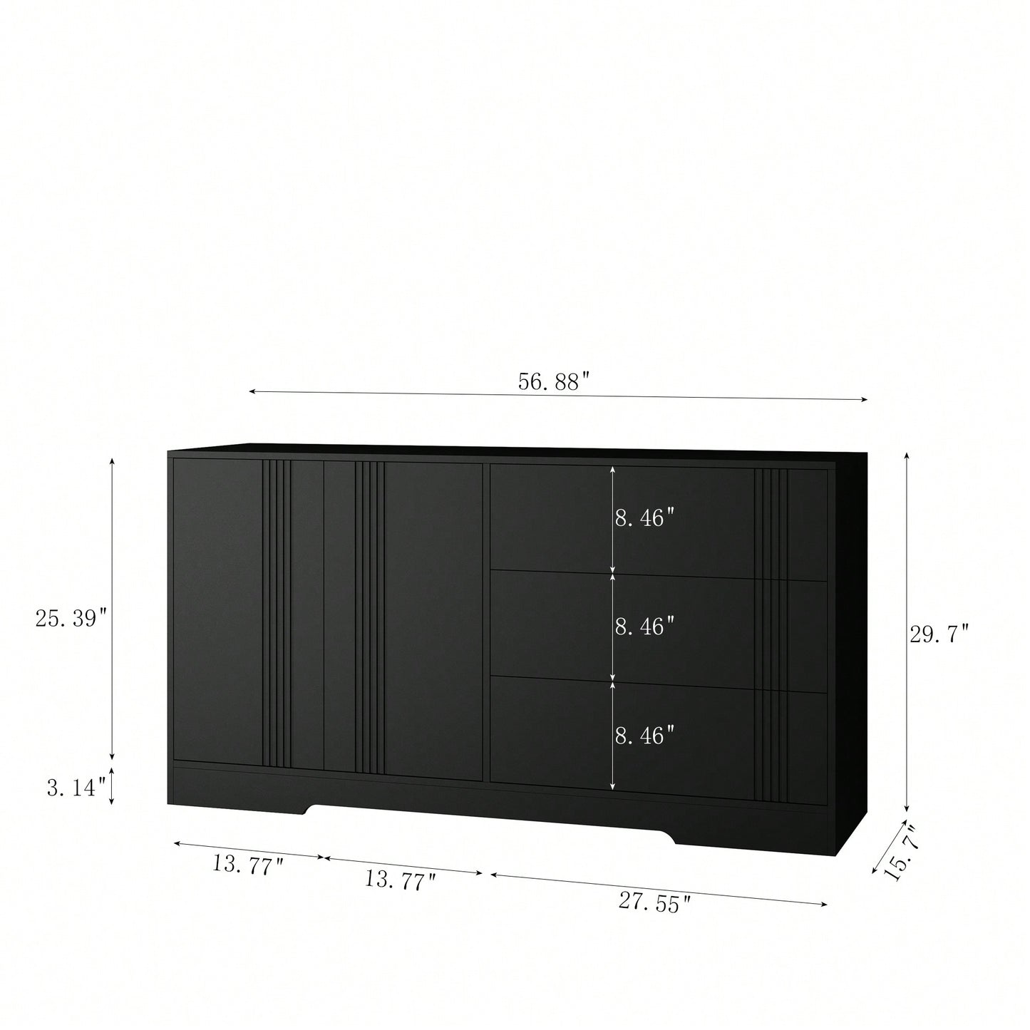 Modern Kitchen Buffet Storage Cabinet With Adjustable Shelves, Large Coffee Bar And Ample Drawer Space For Organized Storage