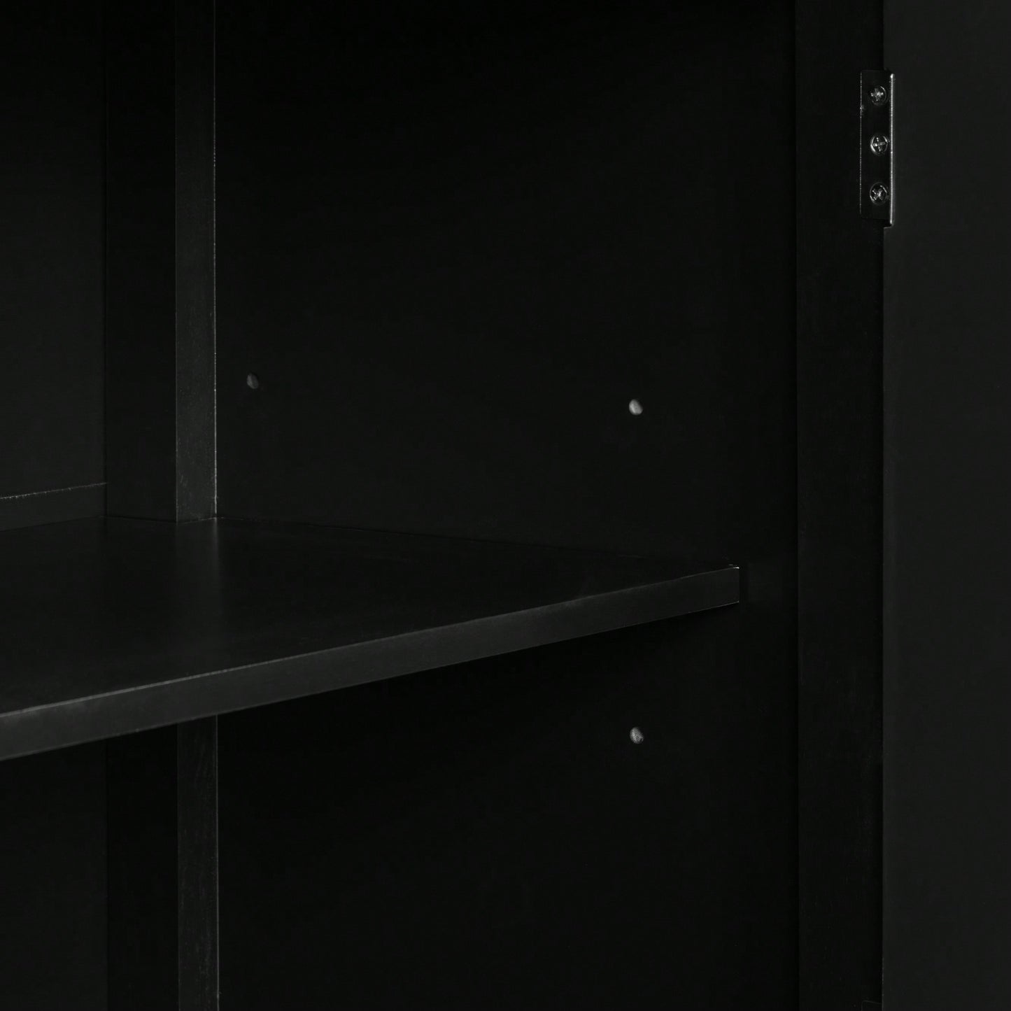 Elegant Four-Door Sideboard With Geometric Patterns And Vintage Metal Handles For Living Rooms, Entrances, And Studies