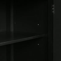 Elegant Four-Door Sideboard With Geometric Patterns And Vintage Metal Handles For Living Rooms, Entrances, And Studies