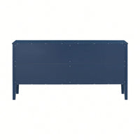 Elegant Four-Door Sideboard With Geometric Patterns And Vintage Metal Handles For Living Rooms, Entrances, And Studies