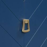 Elegant Four-Door Sideboard With Geometric Patterns And Vintage Metal Handles For Living Rooms, Entrances, And Studies