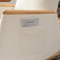 Comfortable High Back Upholstered Rocking Chair With Footrest And Side Pocket For Living Room Nursery Bedroom