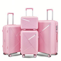 4 Piece Expandable Lightweight Luggage Set With 360 Degree Spinner Wheels Durable TSA Lock Travel Suitcases