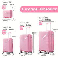 4 Piece Expandable Lightweight Luggage Set With 360 Degree Spinner Wheels Durable TSA Lock Travel Suitcases