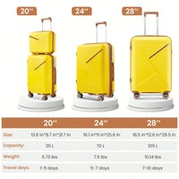 4 Piece Expandable Lightweight Luggage Set With 360 Degree Spinner Wheels Durable TSA Lock Travel Suitcases