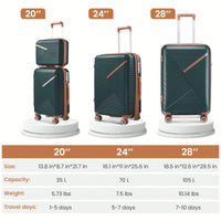 4 Piece Expandable Lightweight Luggage Set With 360 Degree Spinner Wheels Durable TSA Lock Travel Suitcases