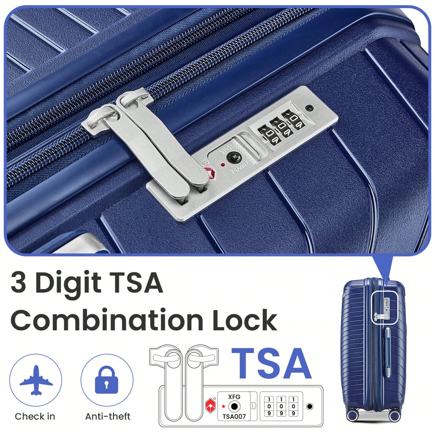 4 Piece Expandable Lightweight Luggage Set With 360 Degree Spinner Wheels Durable TSA Lock Travel Suitcases