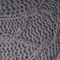 Modern Handcrafted Knitted Wool Round Pouf 20x20 For Cozy Home Decor