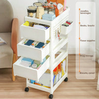 4 Tier Rolling Storage Cart for Bedroom Kitchen Living Room Durable PP Organizer for Toys Snacks Tools and Pet Supplies