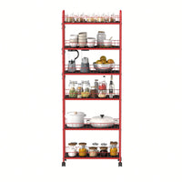 6 Tier Slim Rolling Storage Cart With Wheels Mobile Shelving Unit For Kitchen Bathroom Office Laundry Narrow Spaces