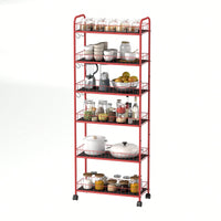 6 Tier Slim Rolling Storage Cart With Wheels Mobile Shelving Unit For Kitchen Bathroom Office Laundry Narrow Spaces