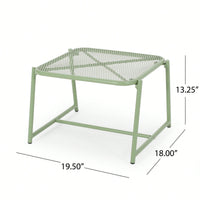 Iron Outdoor Side Table With Mesh Top And Modern Sled Base Design