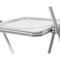 Transparent Stackable Folding Chair With Acrylic Seat And Chrome Frame For Versatile Indoor And Outdoor Use