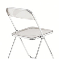 Transparent Stackable Folding Chair With Acrylic Seat And Chrome Frame For Versatile Indoor And Outdoor Use