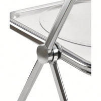 Transparent Stackable Folding Chair With Acrylic Seat And Chrome Frame For Versatile Indoor And Outdoor Use