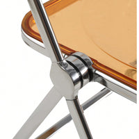 Transparent Stackable Folding Chair With Acrylic Seat And Chrome Frame For Versatile Indoor And Outdoor Use