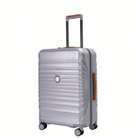 Lightweight 20 Inch Carry On Suitcase With TSA Lock USB Port Spinner Wheels And Wheel Lock Artificial Leather Top Handle Black