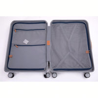 Lightweight 20 Inch Carry On Suitcase With TSA Lock USB Port Spinner Wheels And Wheel Lock Artificial Leather Top Handle Black