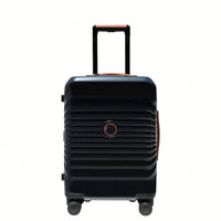 Lightweight 20 Inch Carry On Suitcase With TSA Lock USB Port Spinner Wheels And Wheel Lock Artificial Leather Top Handle Black