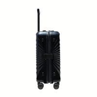 Lightweight 20 Inch Carry On Suitcase With TSA Lock USB Port Spinner Wheels And Wheel Lock Artificial Leather Top Handle Black