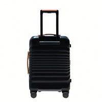 Lightweight 20 Inch Carry On Suitcase With TSA Lock USB Port Spinner Wheels And Wheel Lock Artificial Leather Top Handle Black