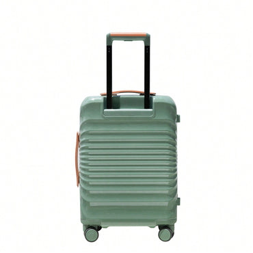 Lightweight 20 Inch Carry On Suitcase With TSA Lock USB Port Spinner Wheels And Wheel Lock Artificial Leather Top Handle Black