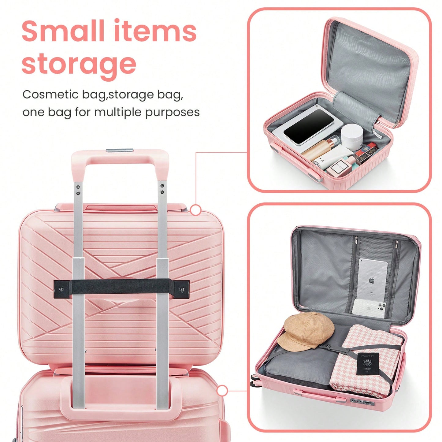 Lightweight 4 Piece Expandable Hard Shell Luggage Set With TSA Lock And Silent Spinner Wheels For Travel