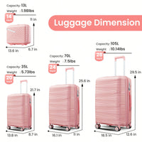 Lightweight 4 Piece Expandable Hard Shell Luggage Set With TSA Lock And Silent Spinner Wheels For Travel