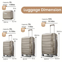Lightweight 4 Piece Expandable Hard Shell Luggage Set With TSA Lock And Silent Spinner Wheels For Travel