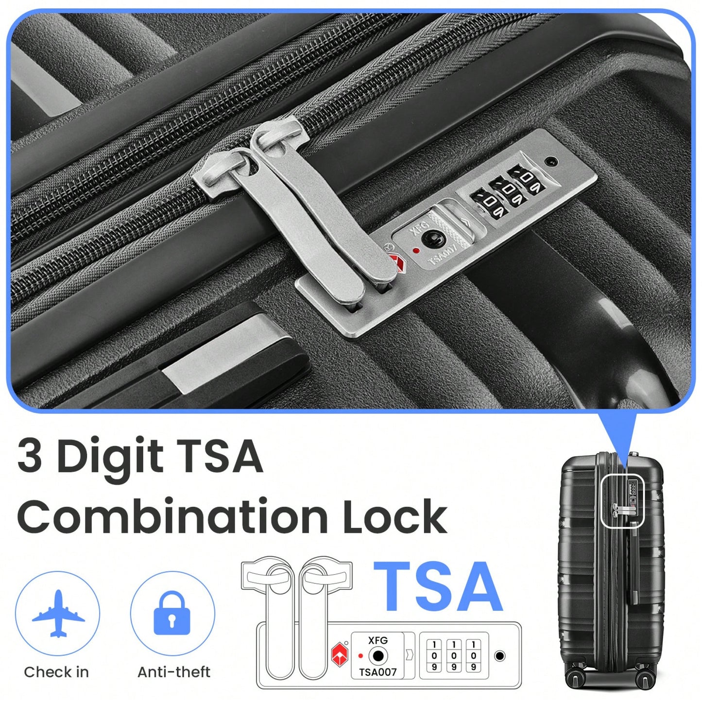 Lightweight 4 Piece Expandable Hard Shell Luggage Set With TSA Lock And Silent Spinner Wheels For Travel