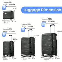 Lightweight 4 Piece Expandable Hard Shell Luggage Set With TSA Lock And Silent Spinner Wheels For Travel