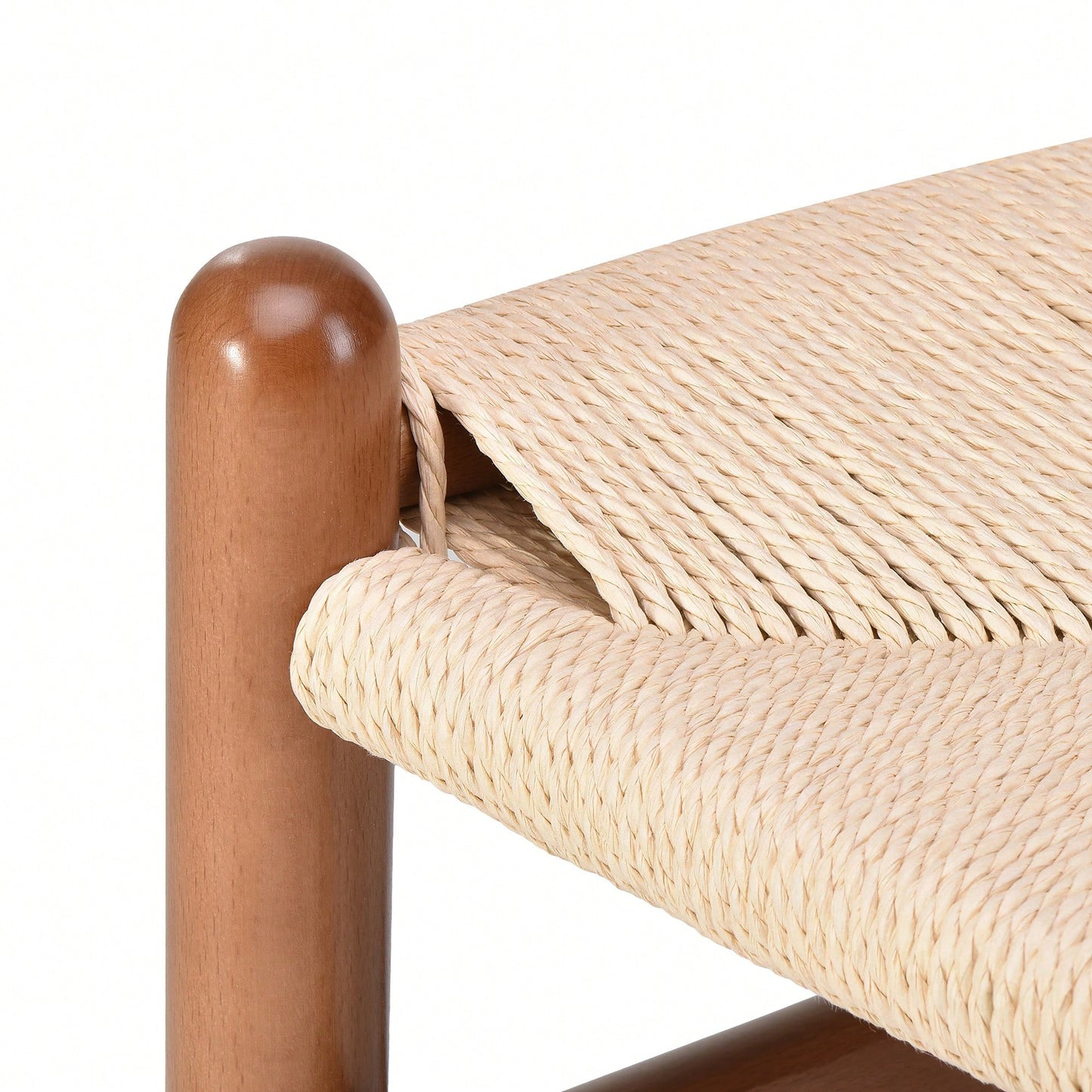 Mid-Century Solid Wood Weave Dining Armchair Set of 2 Ergonomic Wishbone Chairs Fully Assembled for Dining Room