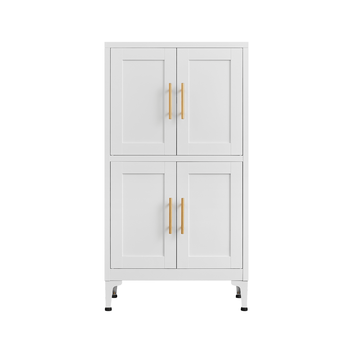 Metal Kitchen Storage Cabinet With Adjustable Shelves And Magnetic Doors For Pantry And Living Room Use