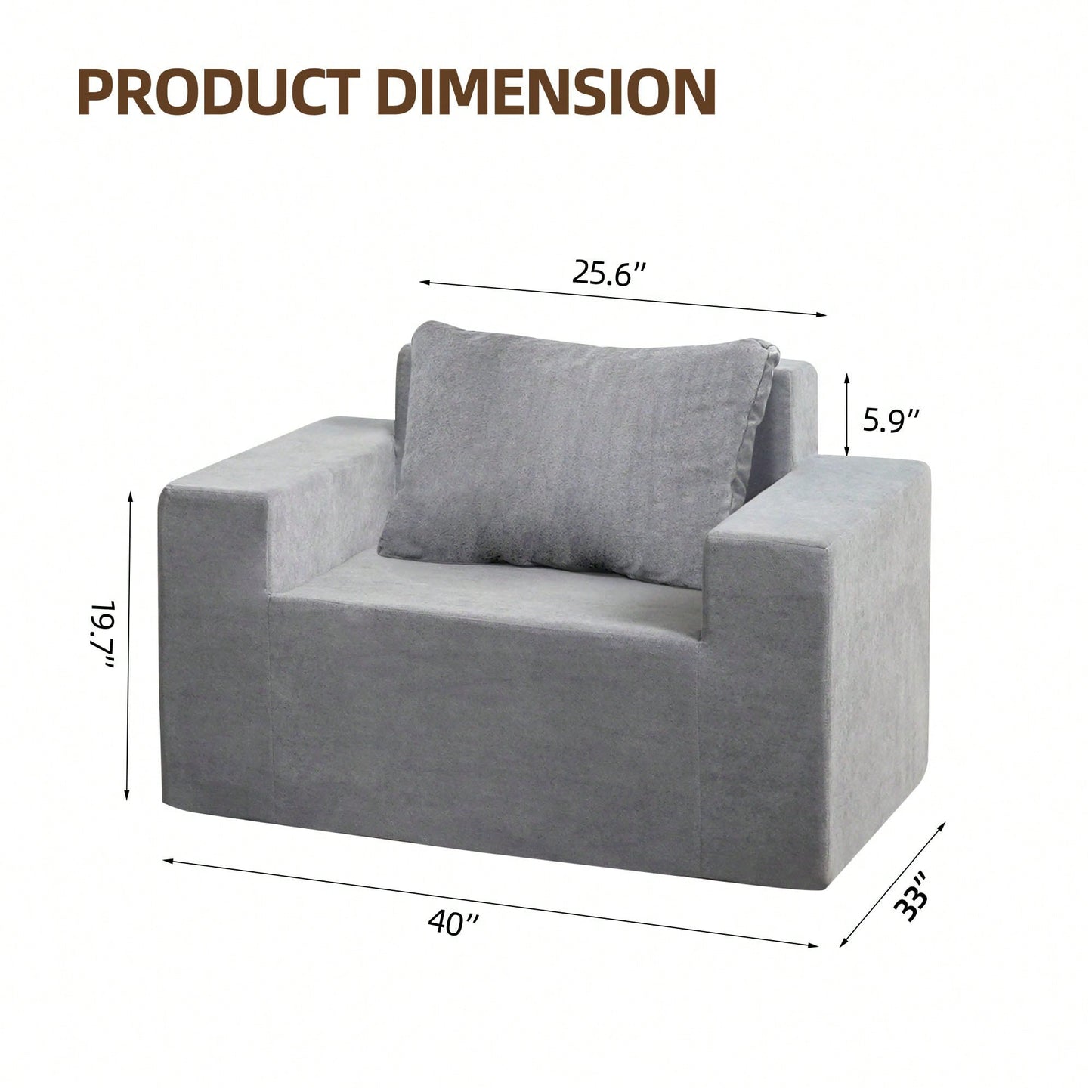 High-Density Foam Sofa Couch with Washable Cover and Waterproof Fabric for Living Room Gaming Room