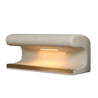 Minimalist Leather Upholstered Entryway Bench With Motion-Sensing LED Light For Living Room Bedroom End Of Bed