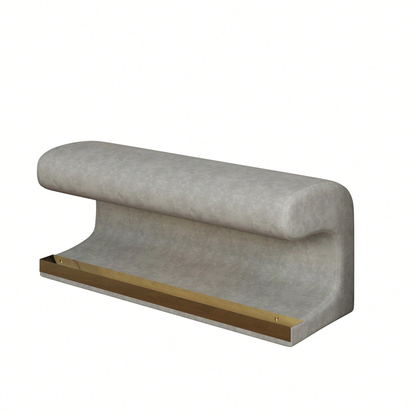 Minimalist Leather Upholstered Entryway Bench With Motion-Sensing LED Light For Living Room Bedroom End Of Bed