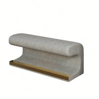 Minimalist Leather Upholstered Entryway Bench With Motion-Sensing LED Light For Living Room Bedroom End Of Bed