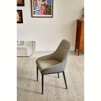 Modern PU Leather Dining Chairs With Metal Legs Set Of 2 Comfortable Wide Seat Accent Side Chairs For Kitchen Living Room