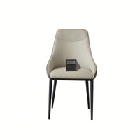 Modern PU Leather Dining Chairs With Metal Legs Set Of 2 Comfortable Wide Seat Accent Side Chairs For Kitchen Living Room
