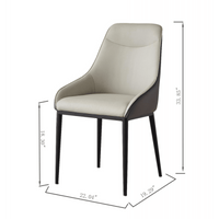 Modern PU Leather Dining Chairs With Metal Legs Set Of 2 Comfortable Wide Seat Accent Side Chairs For Kitchen Living Room
