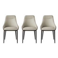 Modern PU Leather Dining Chairs With Metal Legs Set Of 2 Comfortable Wide Seat Accent Side Chairs For Kitchen Living Room