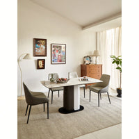Modern PU Leather Dining Chairs With Metal Legs Set Of 2 Comfortable Wide Seat Accent Side Chairs For Kitchen Living Room